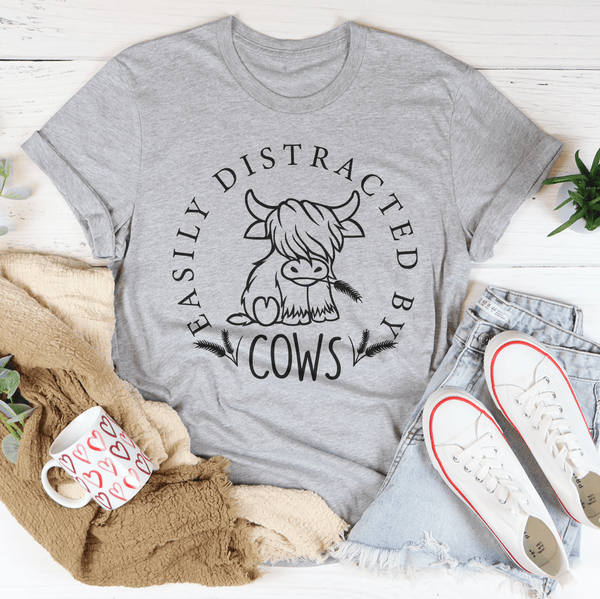 Easily Distracted By Cow Tee Athletic Heather / S Peachy Sunday T-Shirt