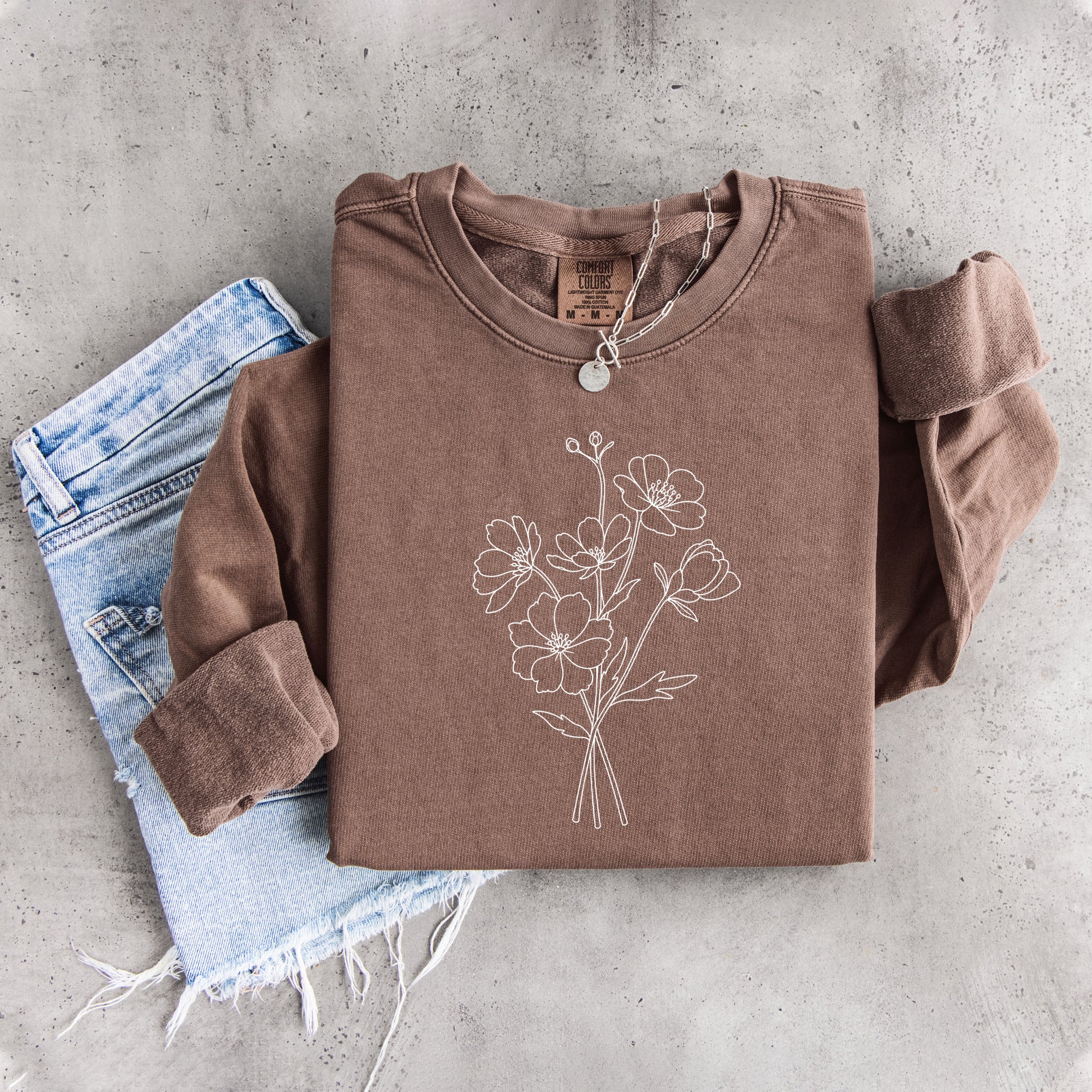Boho-Wildblumen-Sweatshirt