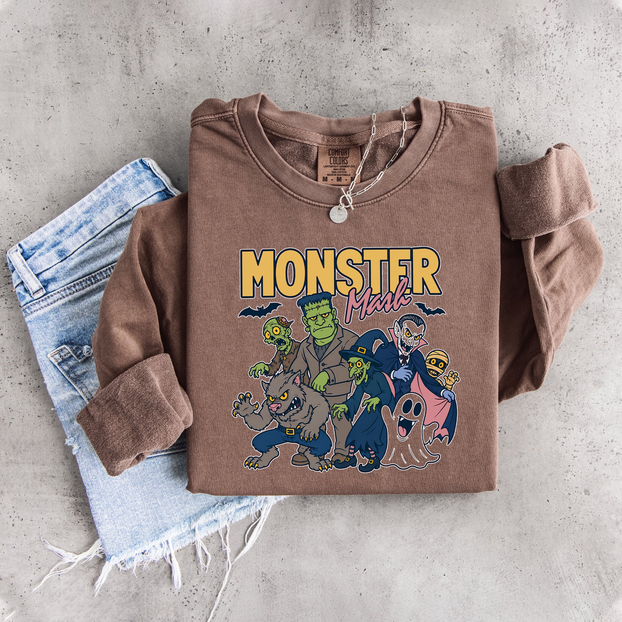 Retro-Halloween-Sweatshirt „Monster Mash“