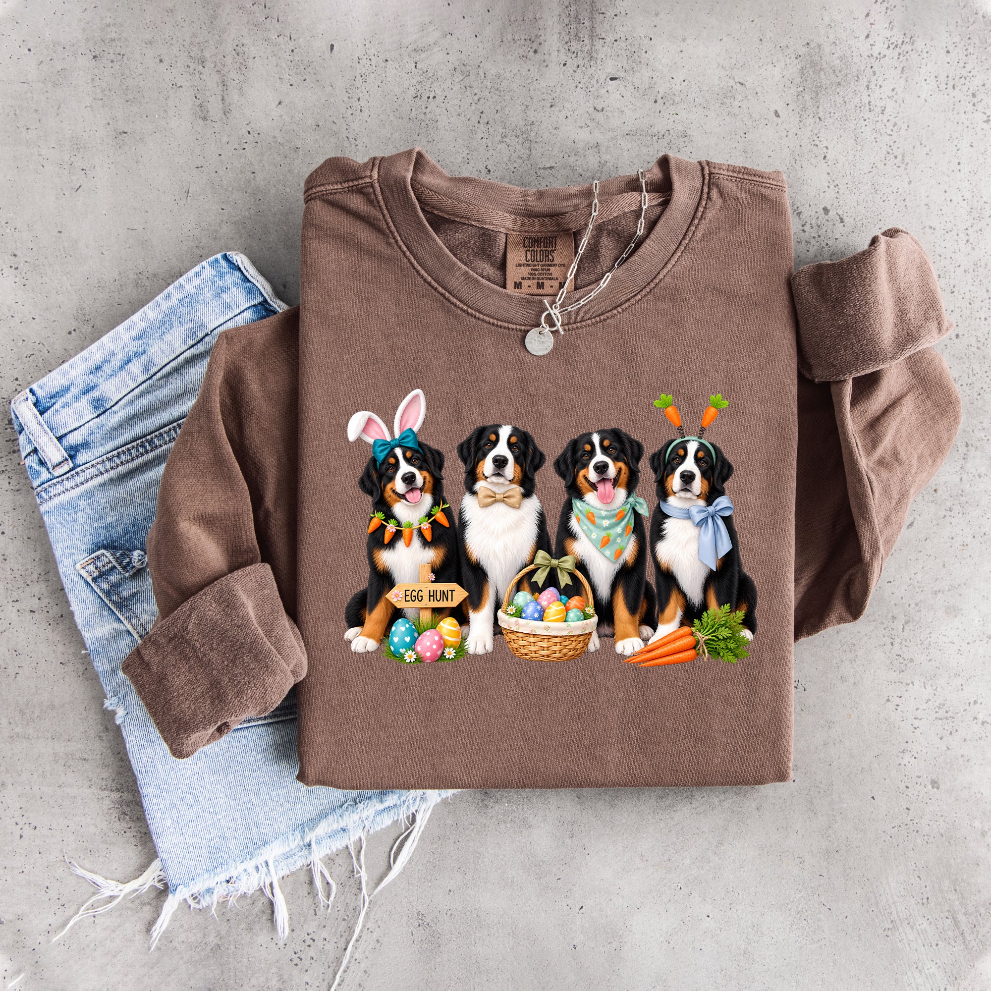 Oster-Sweatshirt mit Berner Sennenhund