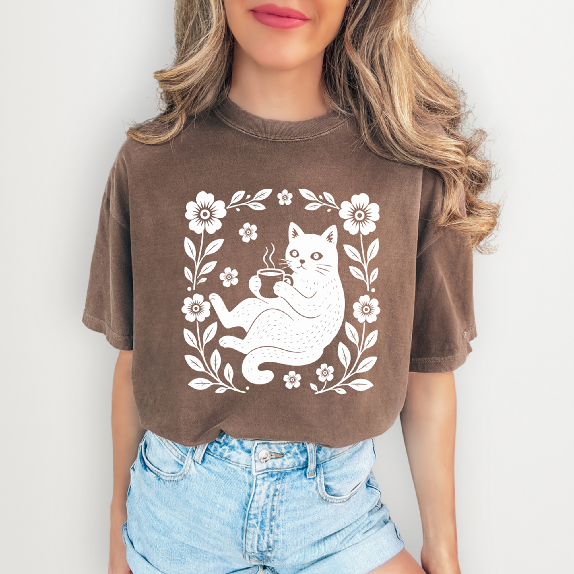 Boho-Katzen-T-Shirt