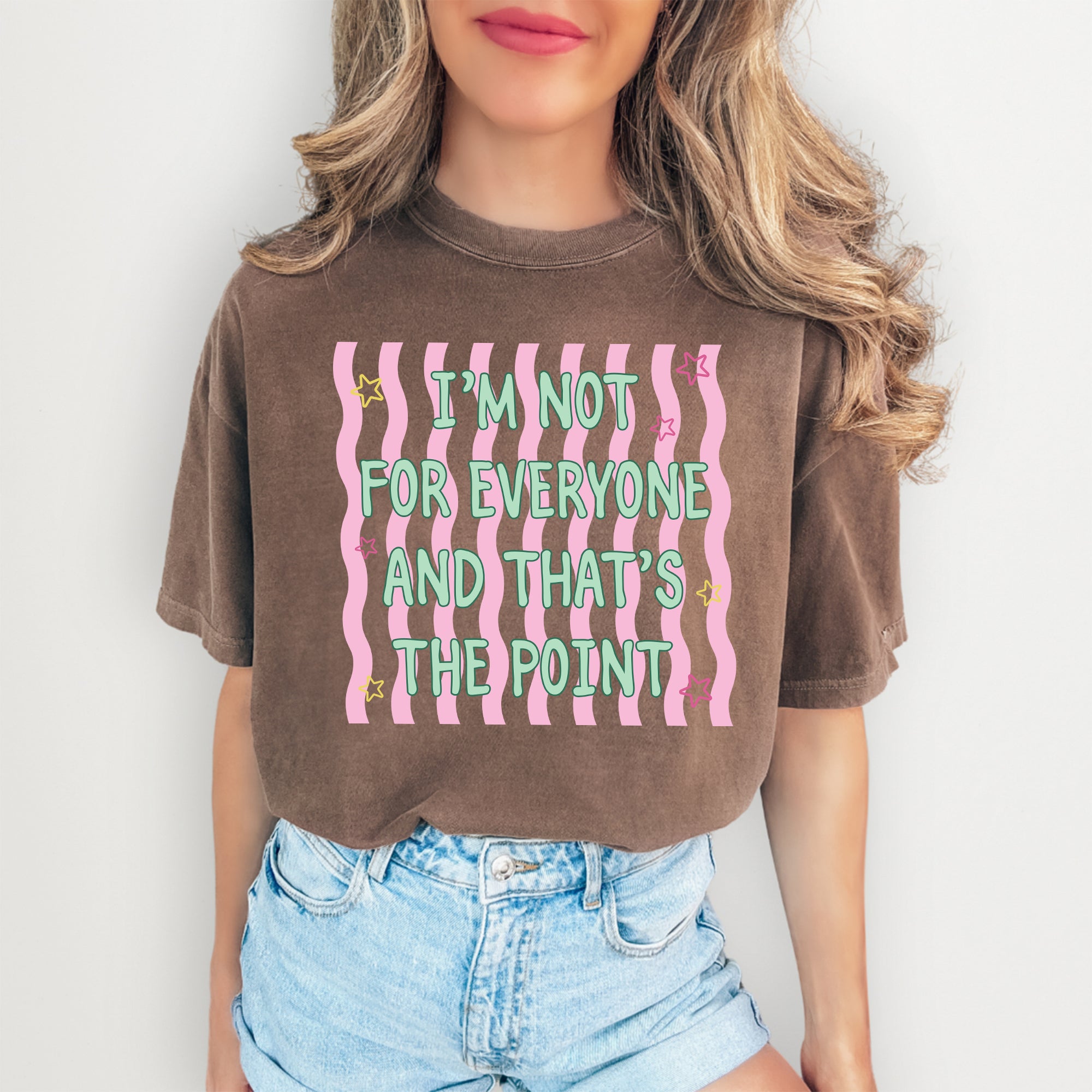 Gestreiftes T-Shirt „Ich bin nicht für jeden“