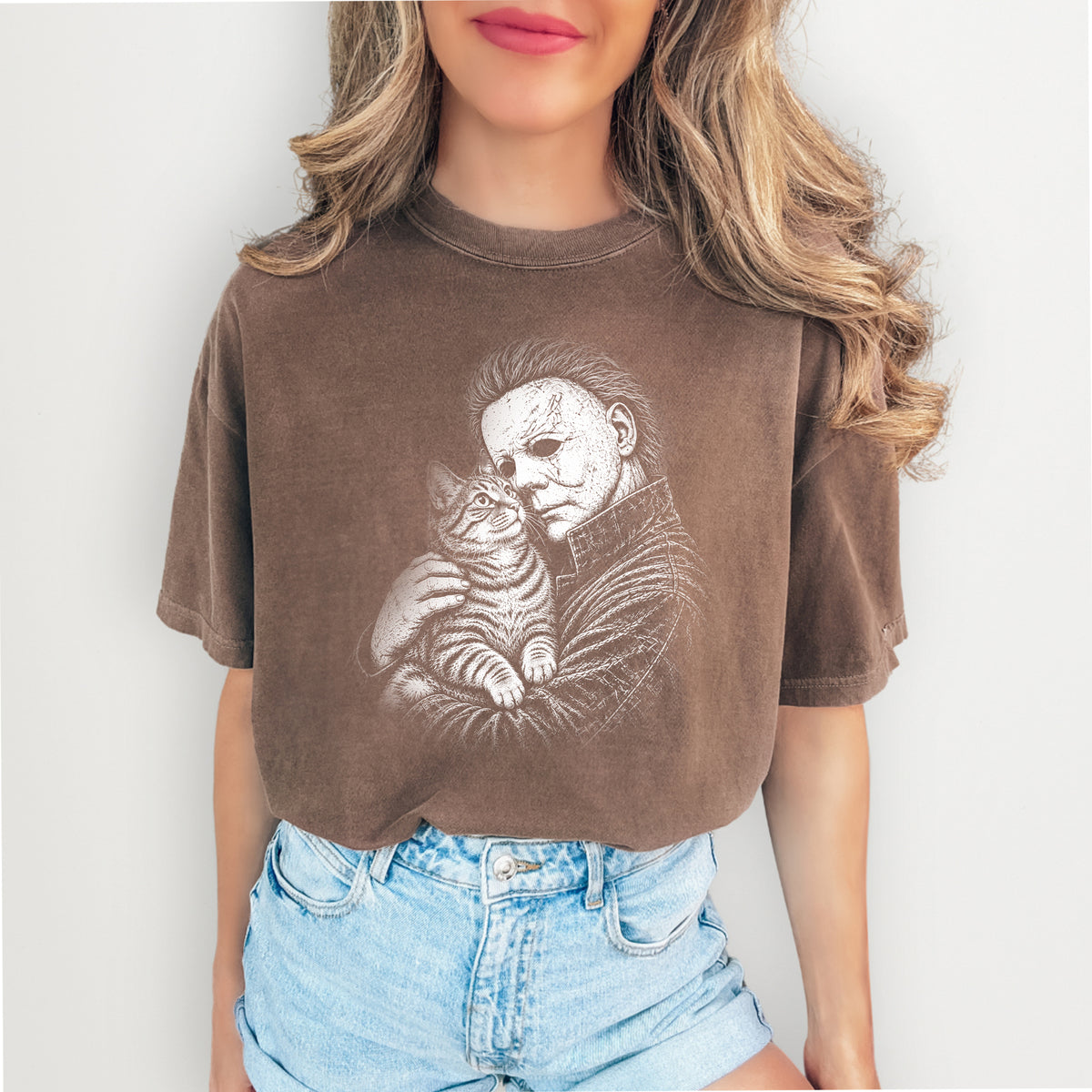 T-shirt « Horror Character Love » avec chat