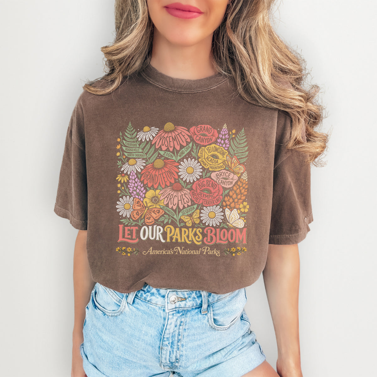 Oberteil mit Blumenmotiv zu Nationalparks – „Let Our Parks Bloom“