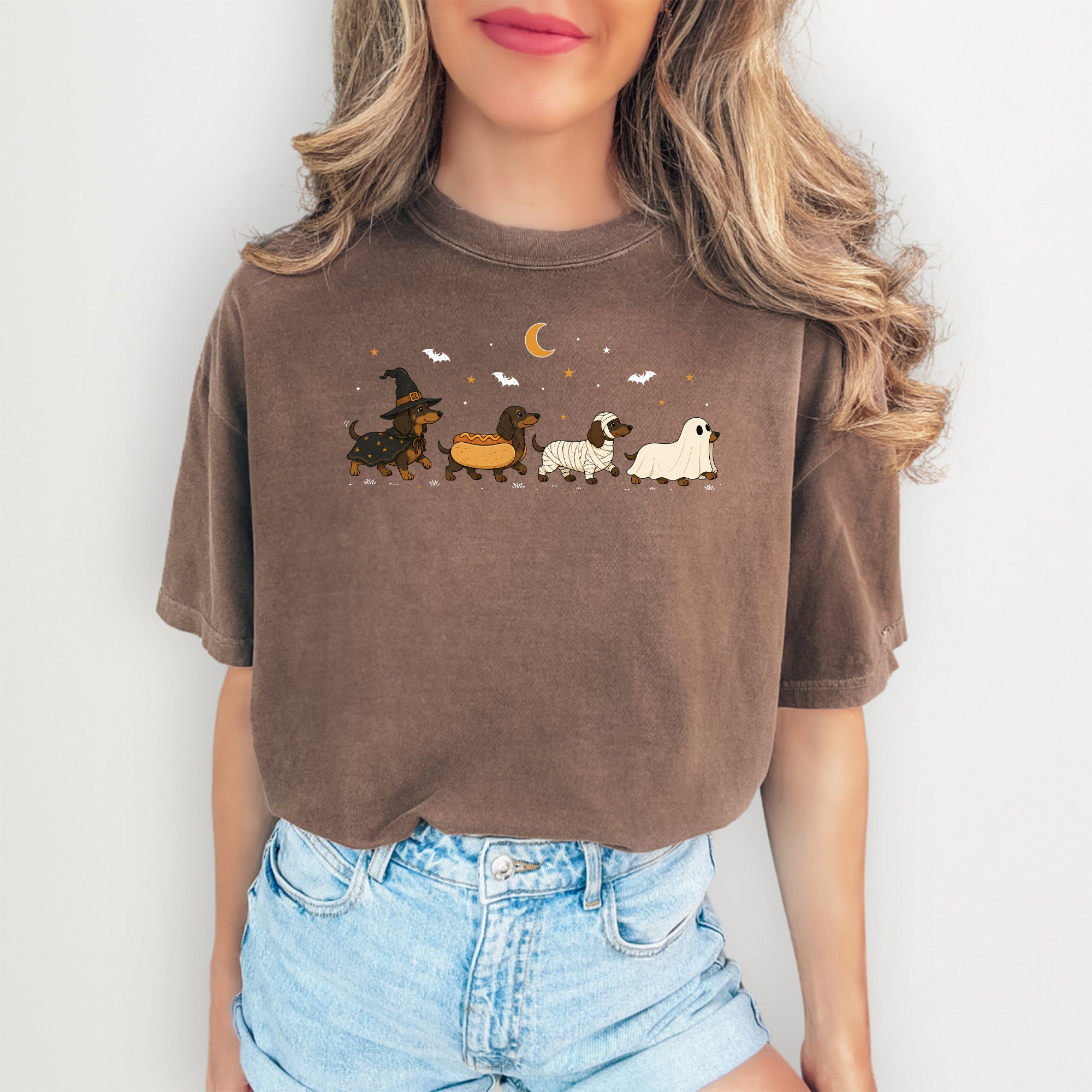 Camiseta de disfraces de Halloween para perros salchicha