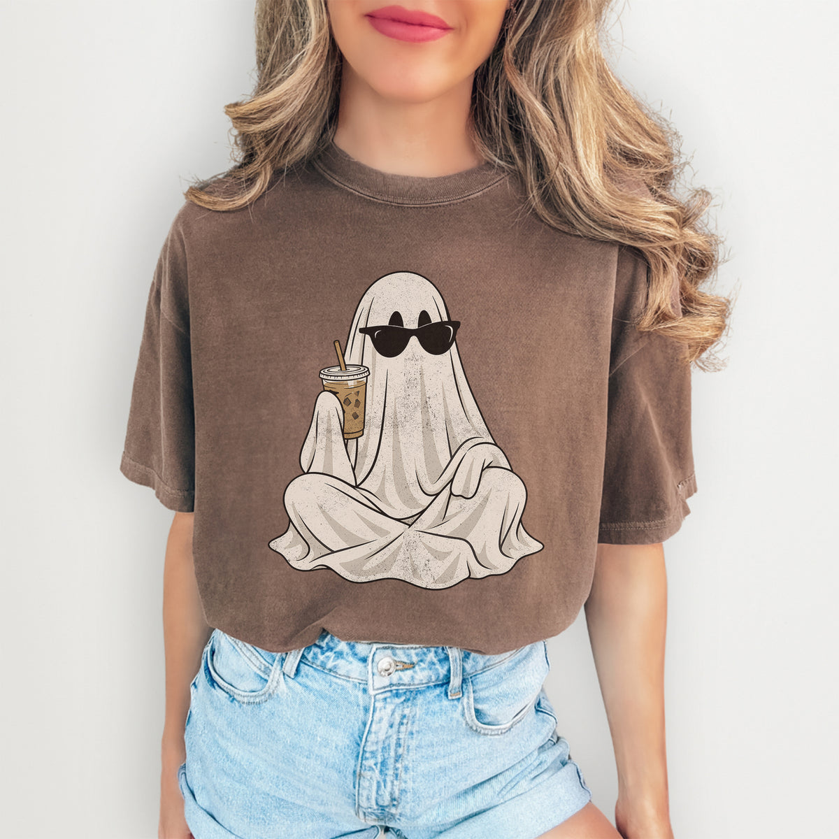 T-shirt « Fantôme buvant du café »