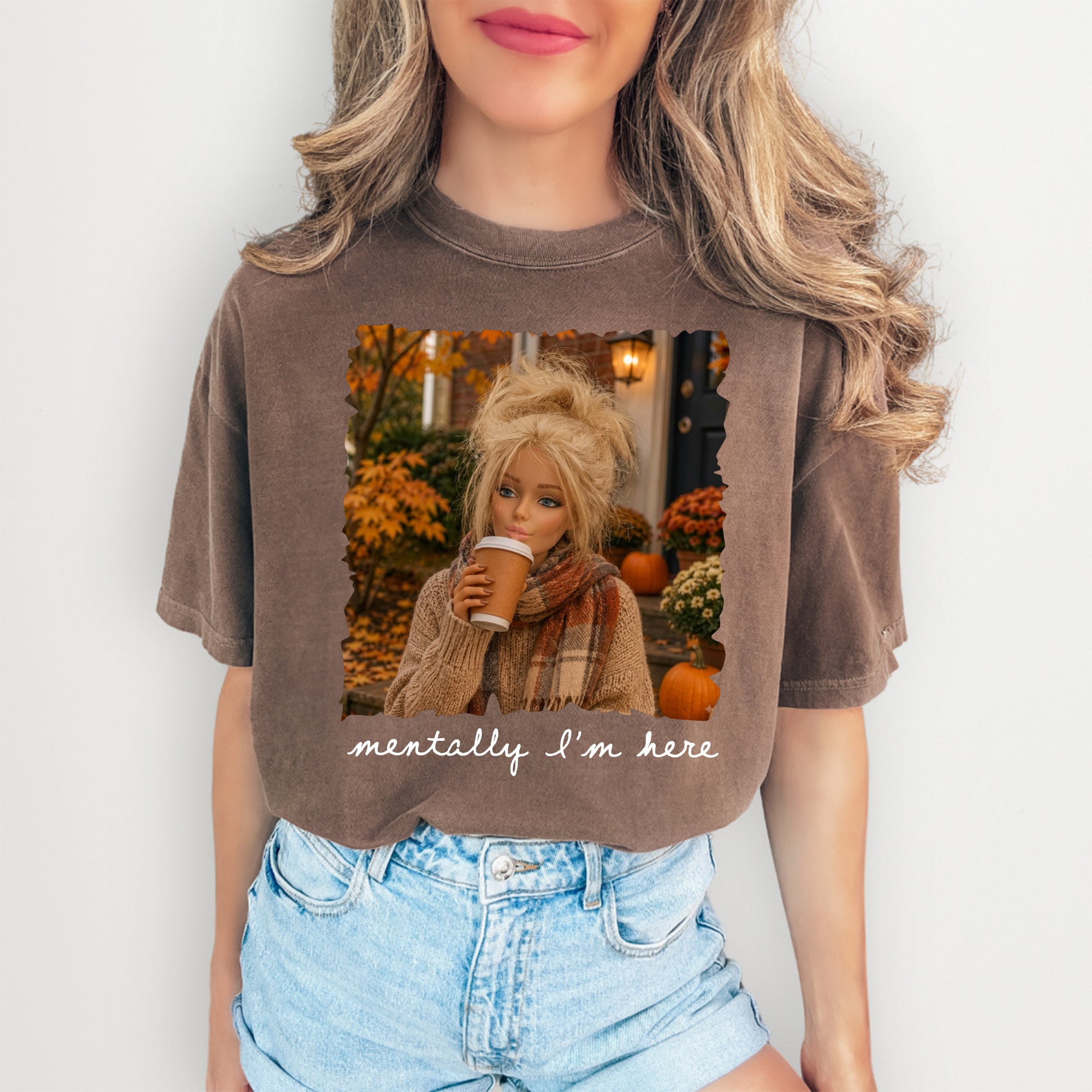 T-shirt « Mentalement, je suis ici »
