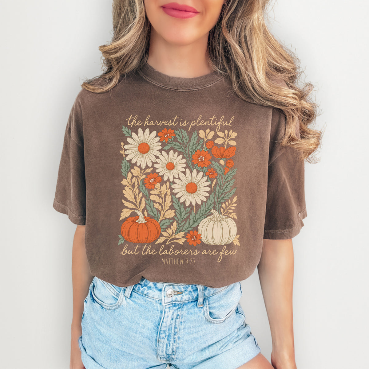 The Harvest Is Plentiful Christian Harvest Graphic Tee