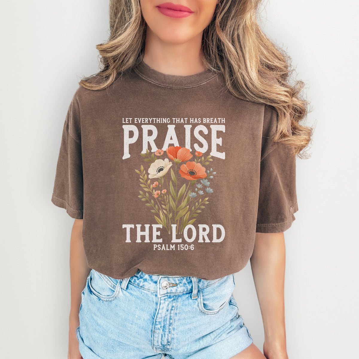 Glaubens-Shirt mit Schriftzug – „Lobet den Herrn“ Psalm 150:6