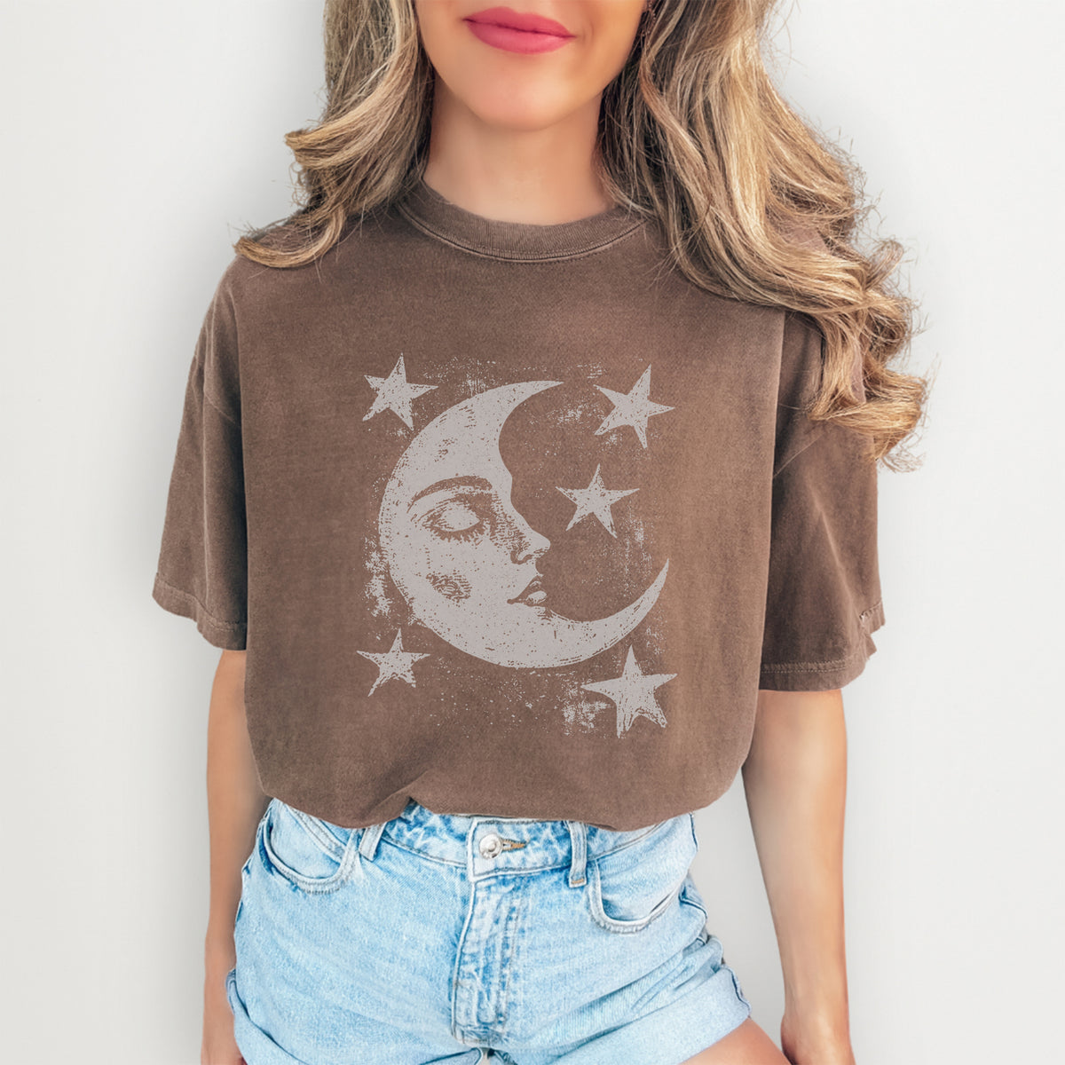 T-shirt Lune et étoiles célestes