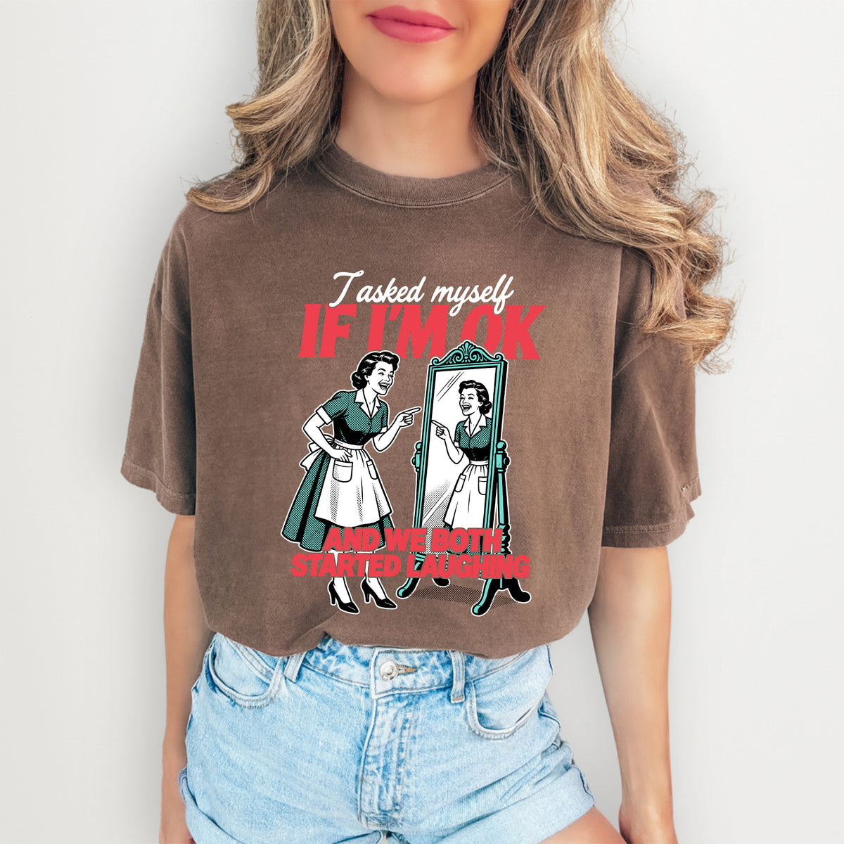 Lustiges Mental-Health-T-Shirt „Ich habe mich gefragt, ob es mir gut geht“