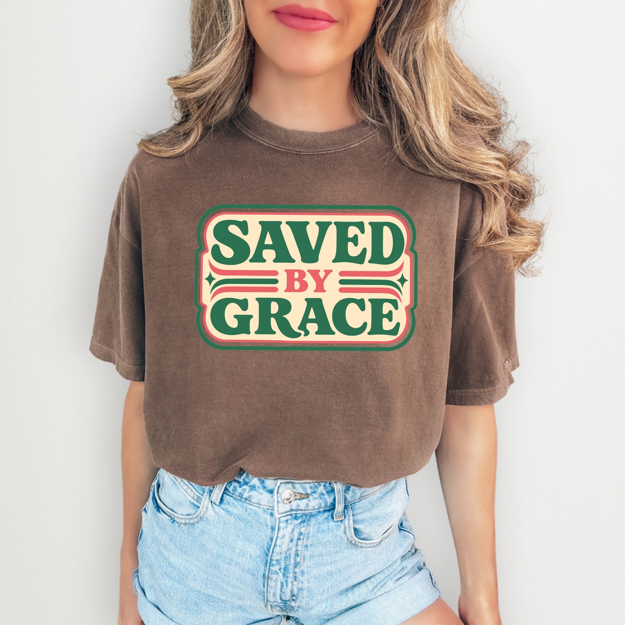 T-shirt « Sauvée par la grâce »