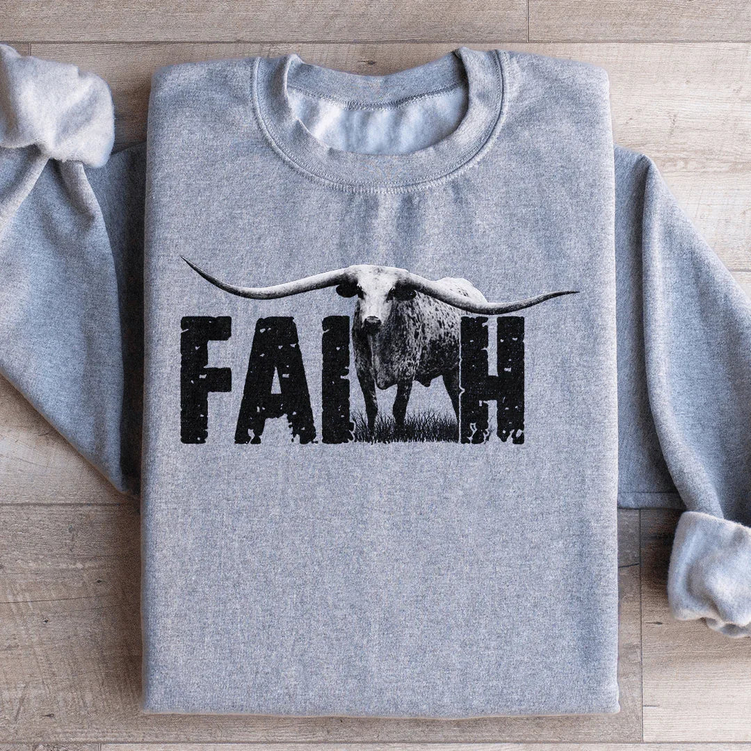 Faith Western Sweatshirt Sport Grey / S Peachy Sunday T-Shirt