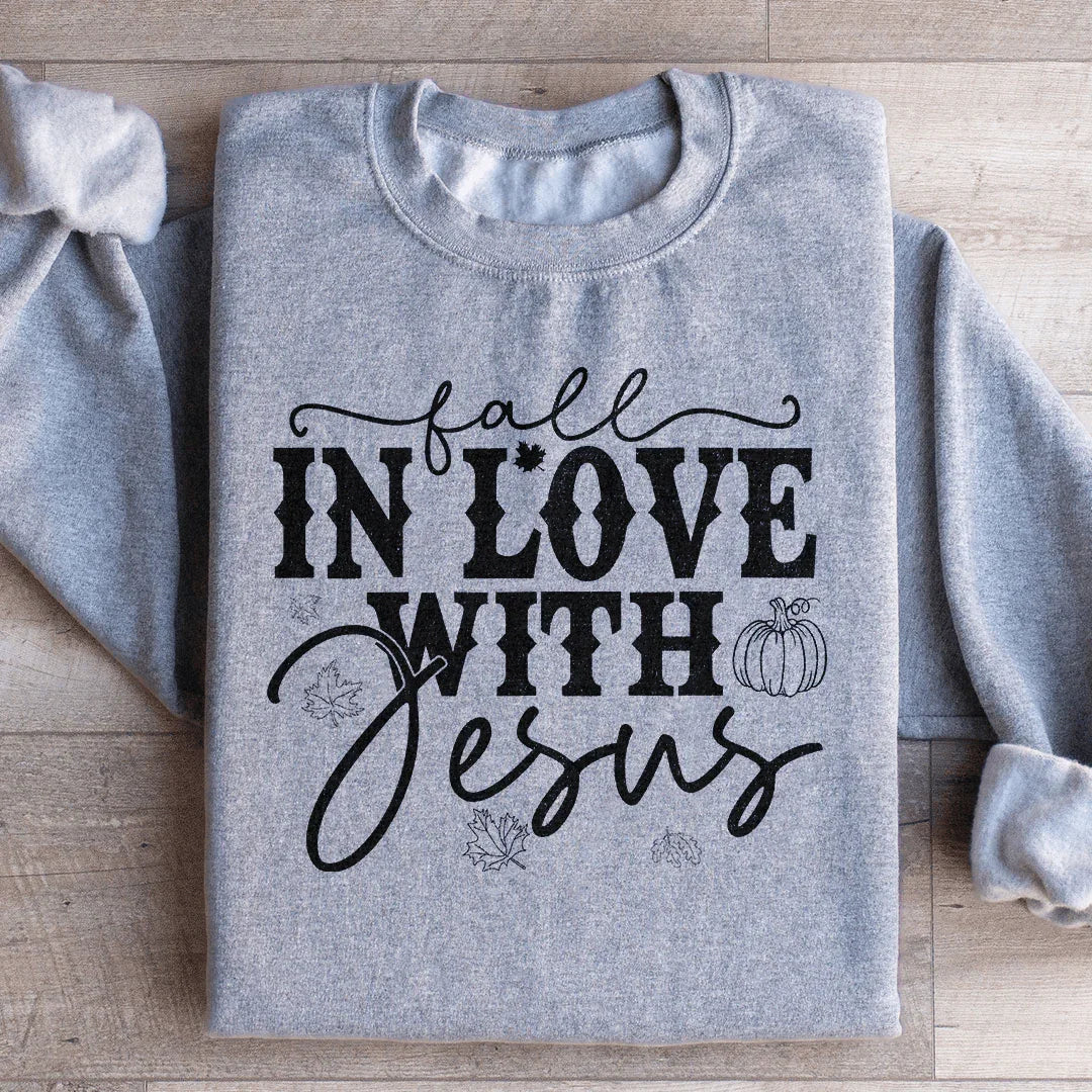 Fall In Love With Jesus Sweatshirt Sport Grey / S Peachy Sunday T-Shirt
