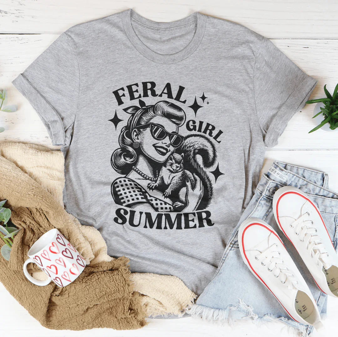 Feral Girl Summer Tee Athletic Heather / S Peachy Sunday T-Shirt
