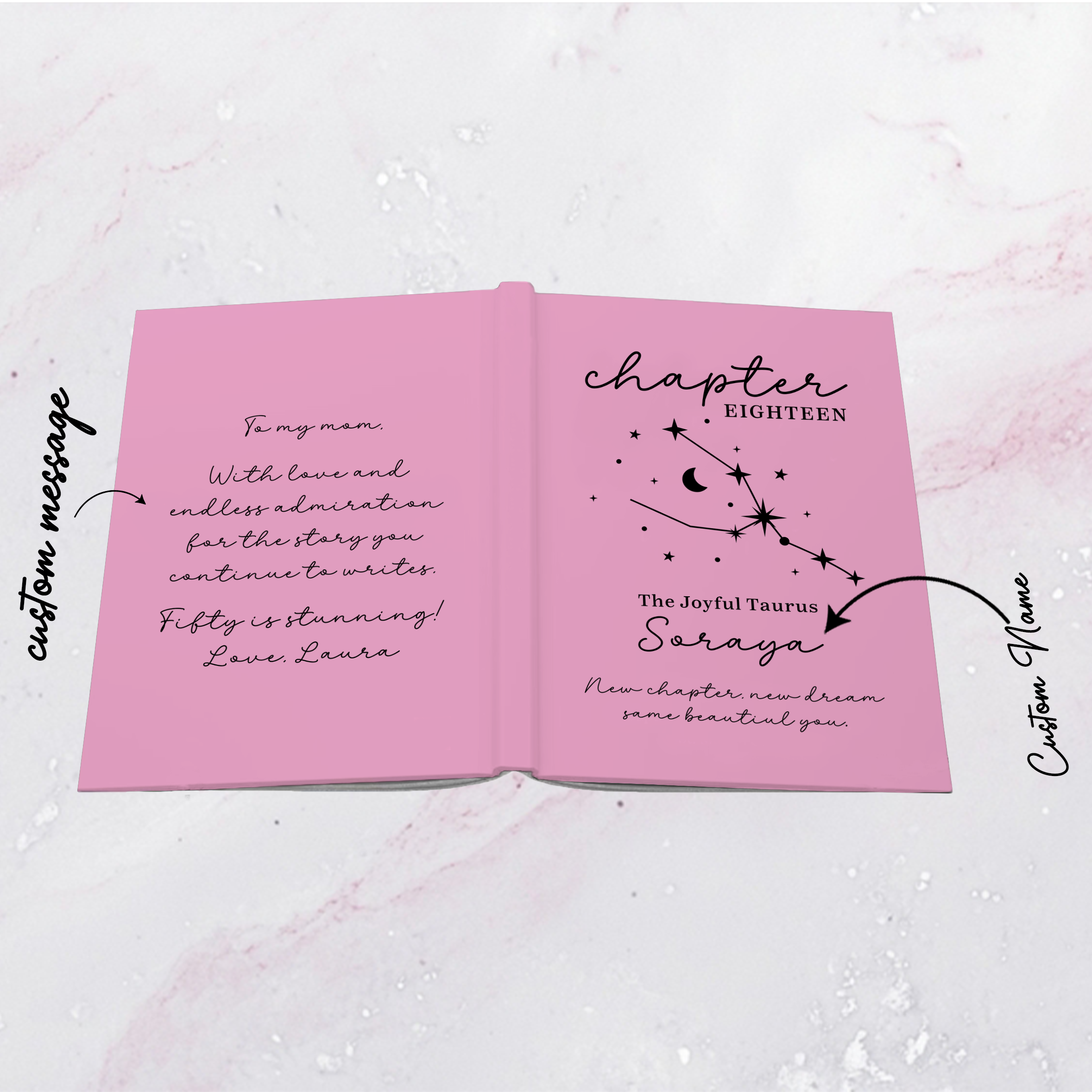 Diario personalizado para el 18º cumpleaños