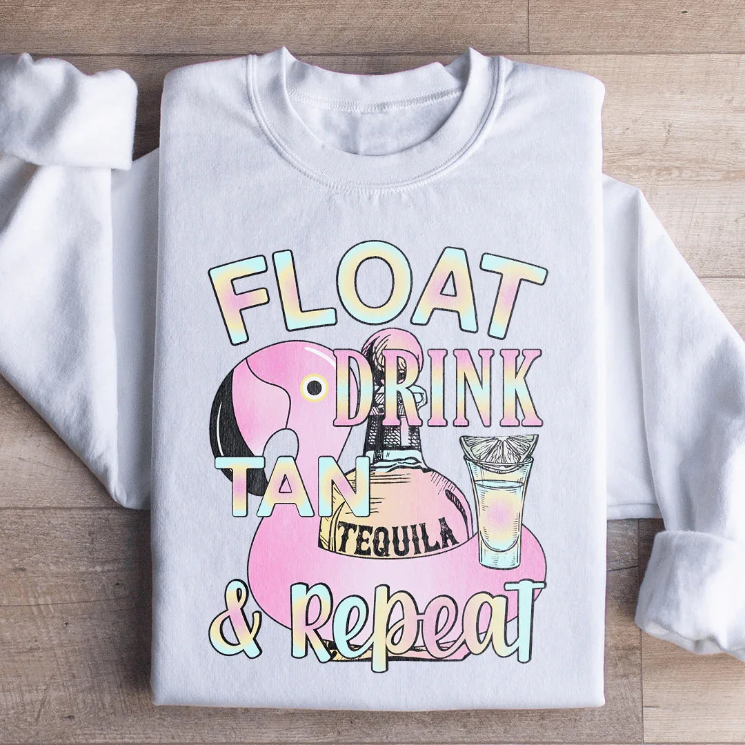 Float Drink Tan Repeat Sweatshirt White / S Peachy Sunday T-Shirt