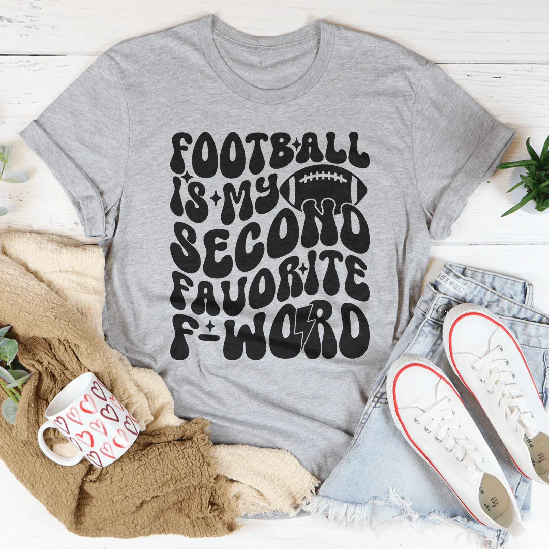 Football Is My Second Favorite F Word Tee Athletic Heather / S Peachy Sunday T-Shirt
