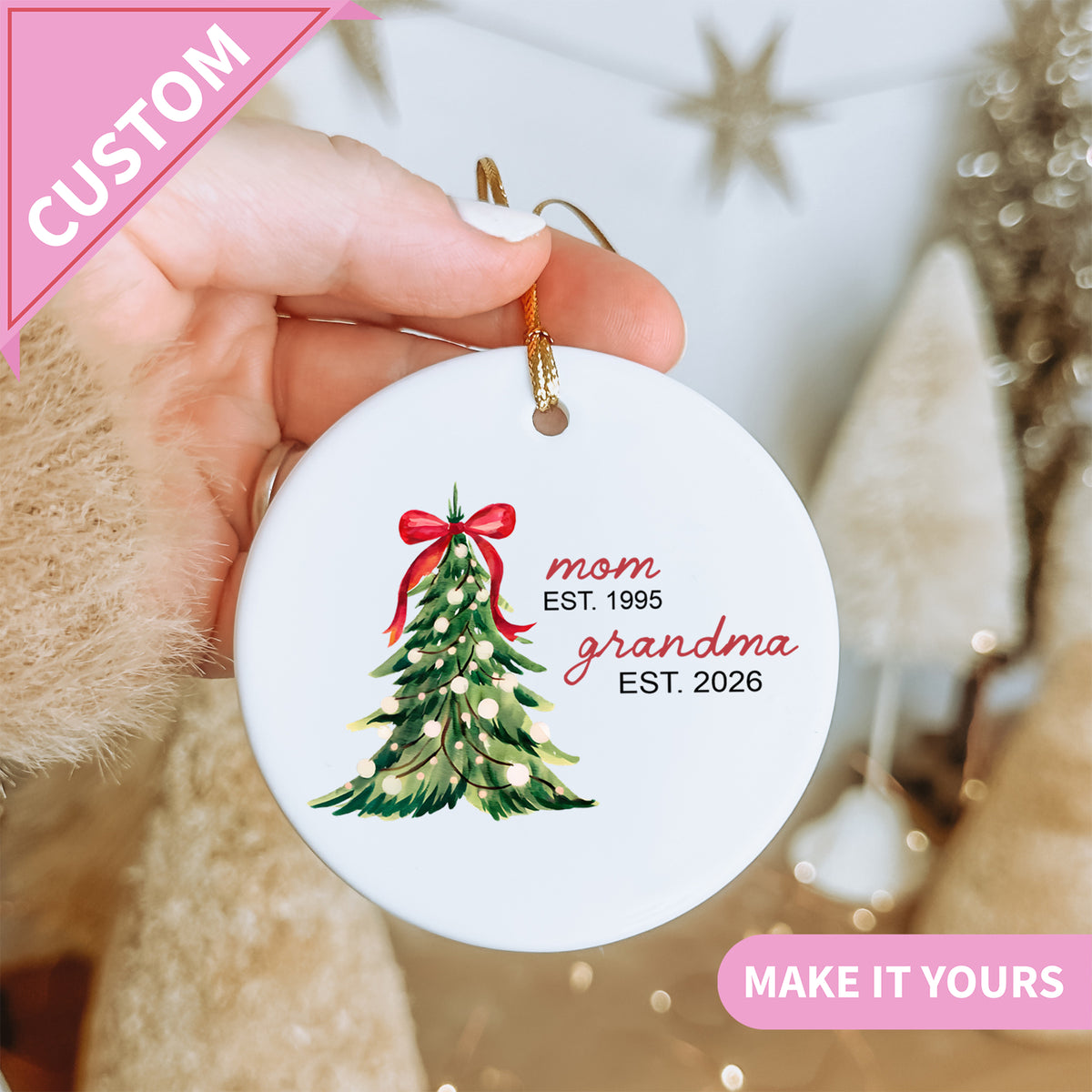 Boule de Noël personnalisée - De maman à grand-mère
