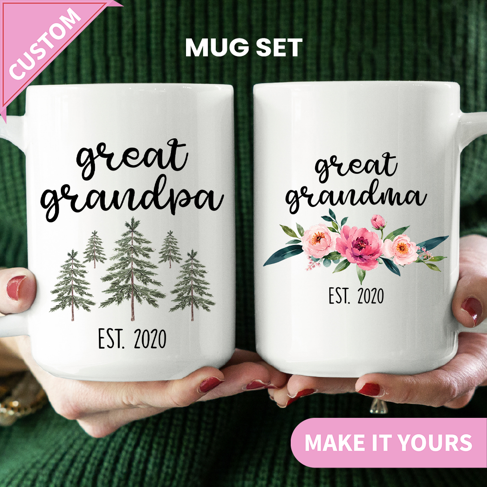 Personalized Grandma And Grandpa Mug Sett