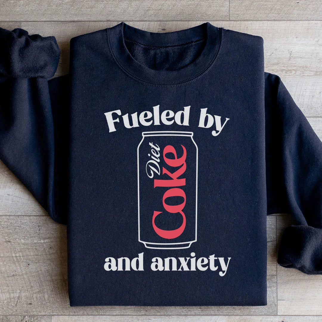 Fueled By Diet Coke & Anxiety Sweatshirt S / Black Printify Sweatshirt T-Shirt