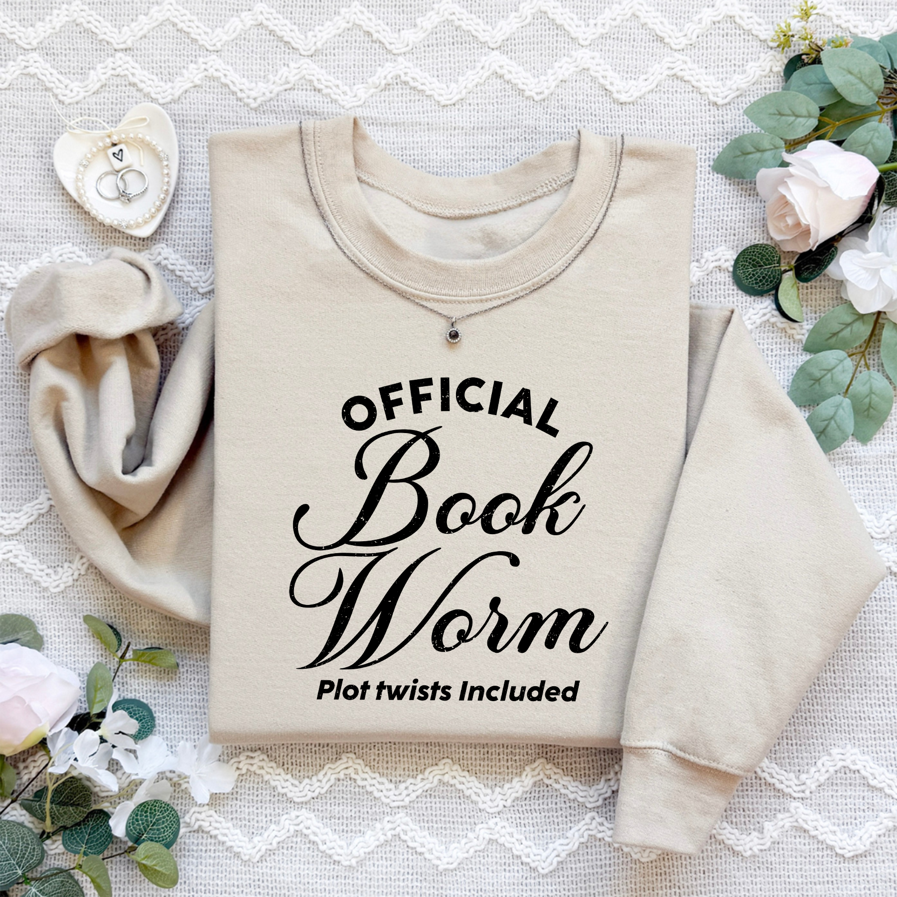 Official Book Worm Plot Twists Included Sweatshirt