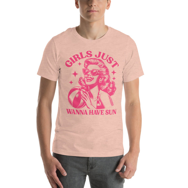 Girls Just Wanna Have Sun Tee Heather Prism Peach / S Peachy Sunday T-Shirt