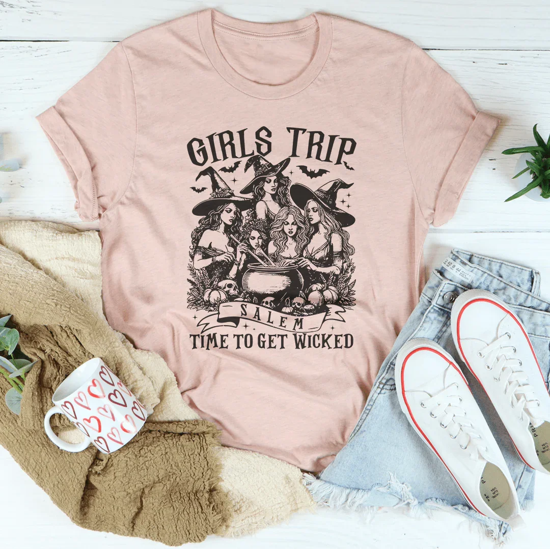 Girls Trip Salem Time To Get Wicked Tee Heather Prism Peach / S Peachy Sunday T-Shirt