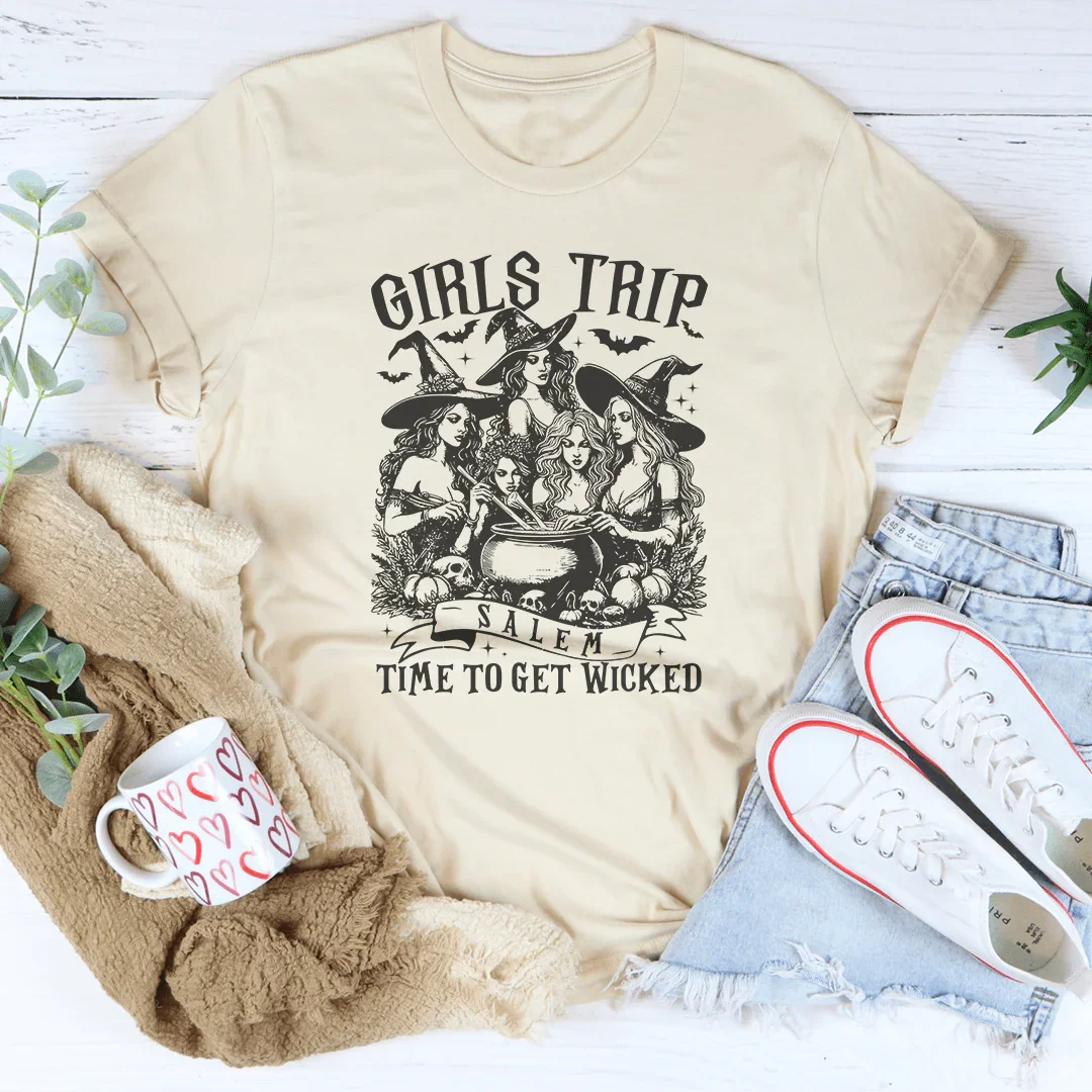 Girls Trip Salem Time To Get Wicked Tee Soft Cream / S Peachy Sunday T-Shirt