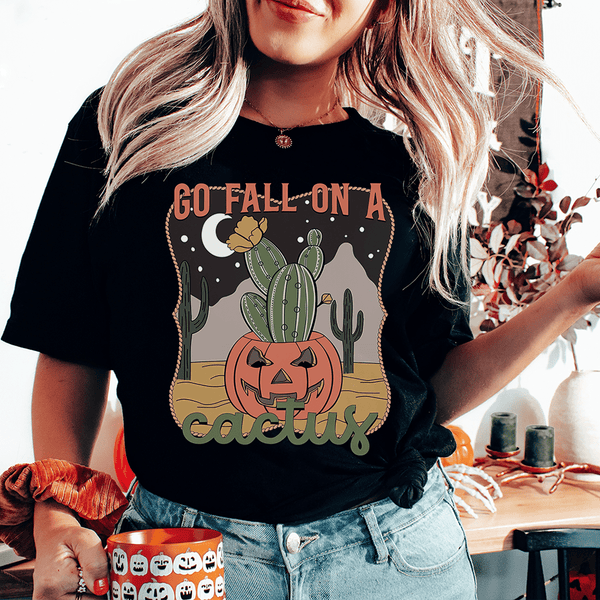 Go Fall On A Cactus Tee Black / S Peachy Sunday T-Shirt