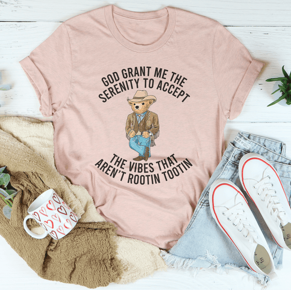 God Grant Me The Serenity To Accept The Vibes Tee Heather Prism Peach / S Peachy Sunday T-Shirt