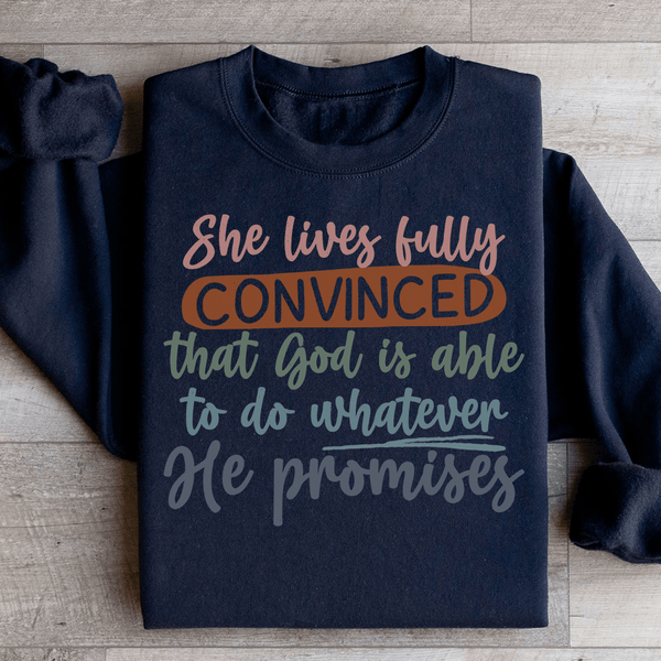 God Is Able To Do Whatever He Promises Sweatshirt Black / S Peachy Sunday T-Shirt