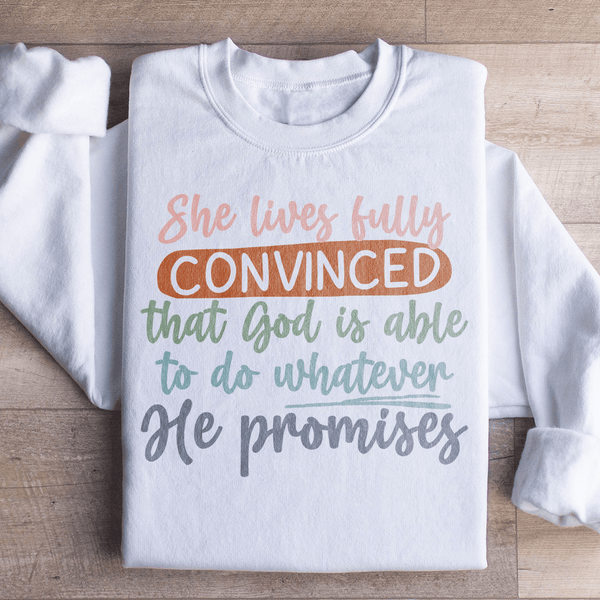 God Is Able To Do Whatever He Promises Sweatshirt White / S Peachy Sunday T-Shirt