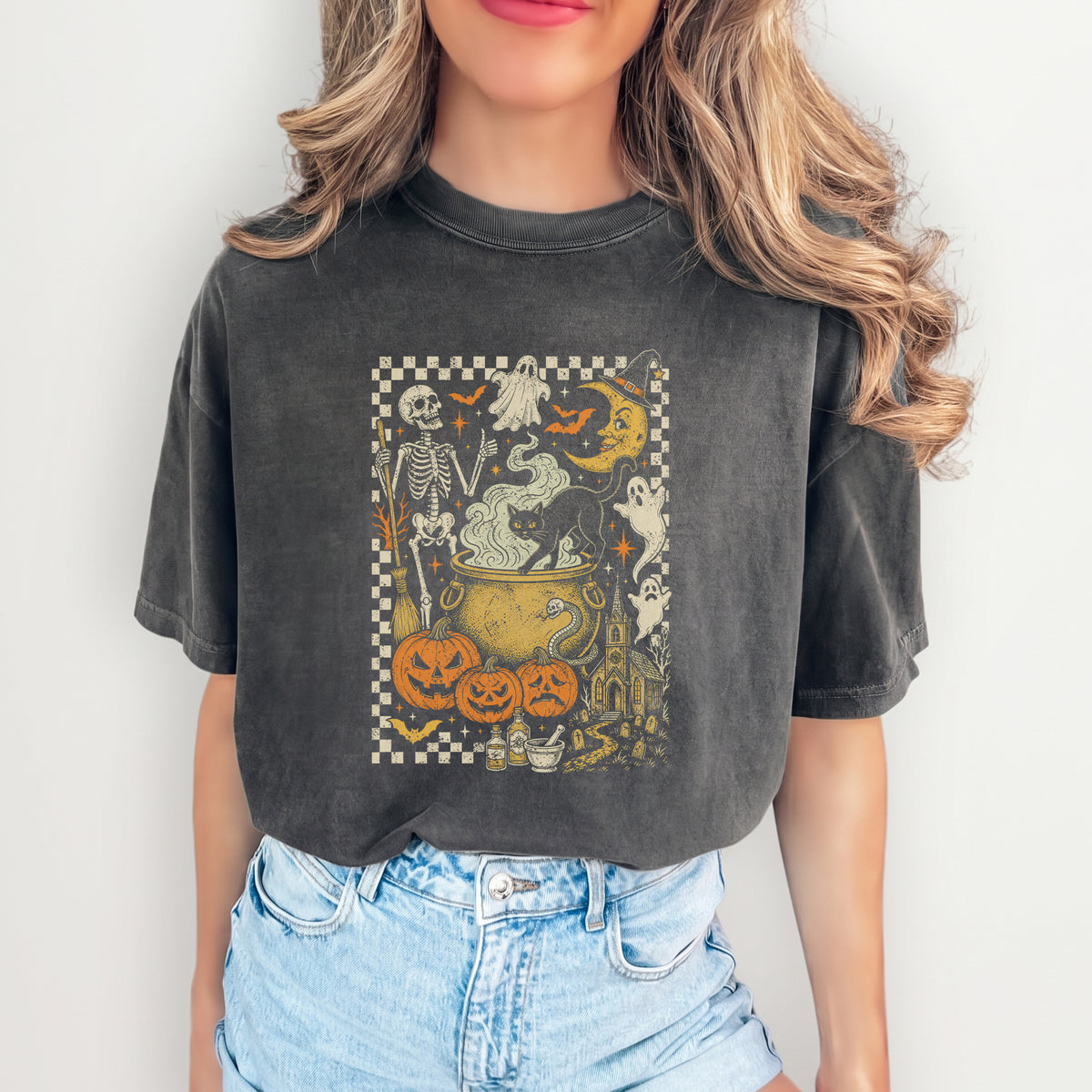 Halloween-T-Shirt im Retro-Grusel-Look