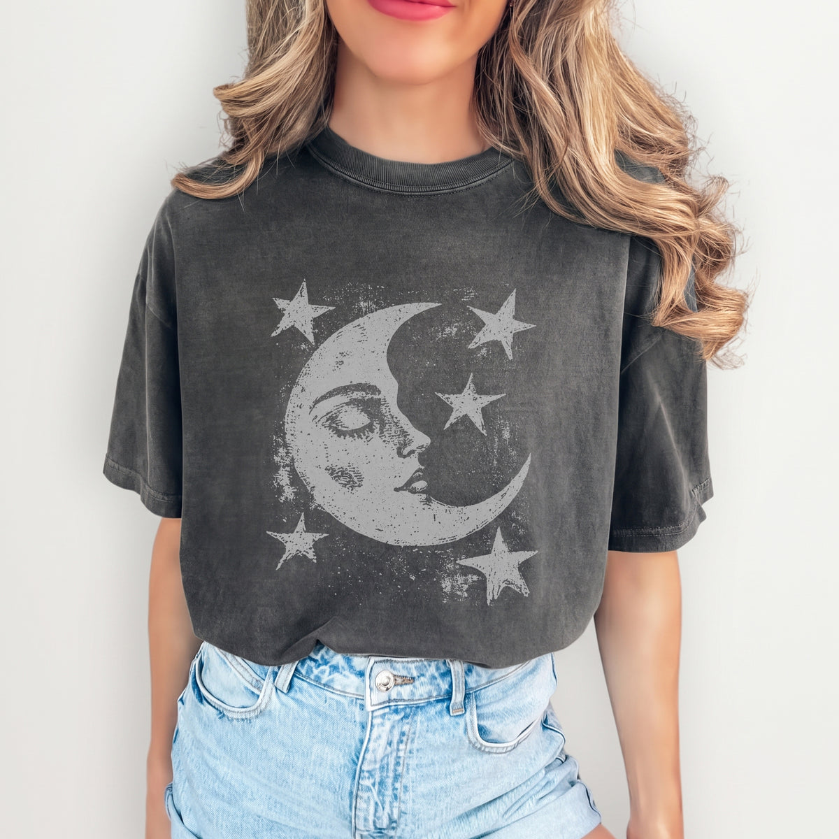T-shirt Lune et étoiles célestes