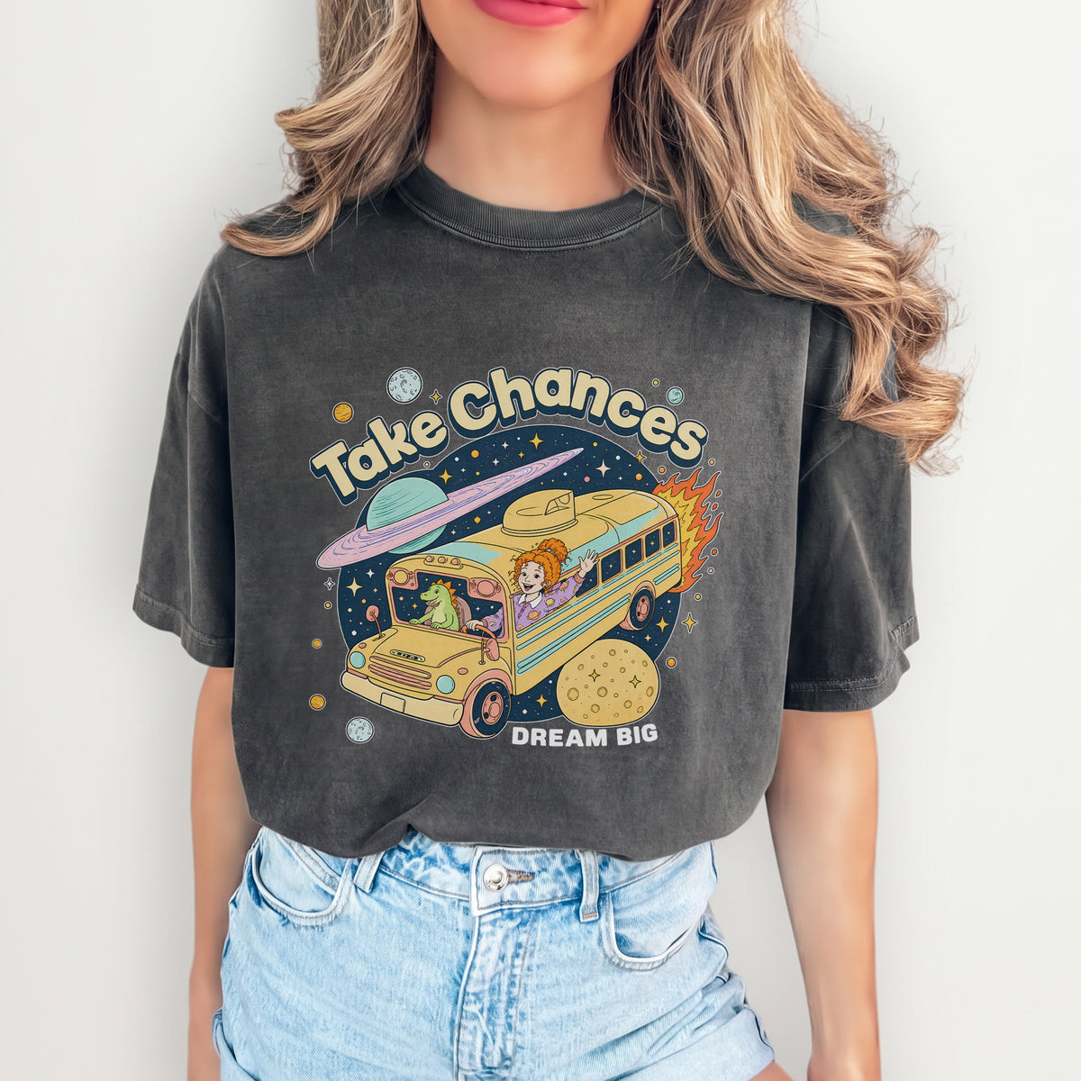 90s Science Teacher Nostalgia Graphic Top Take Chances DREAM BIG