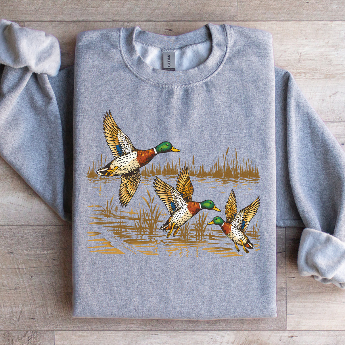 Sudadera vintage de fauna silvestre y aves acuáticas - Sudadera retro de naturaleza con patos