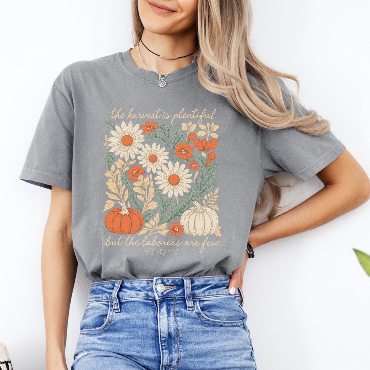 The Harvest Is Plentiful Christian Harvest Graphic Tee