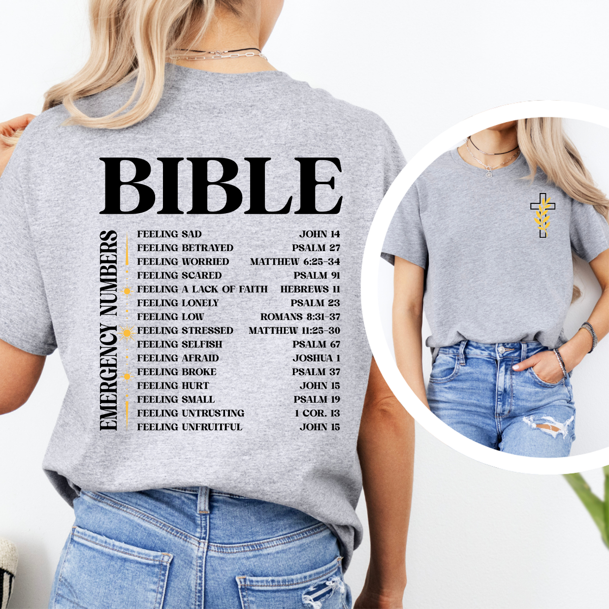 T-shirt Bible Emergency Numbers