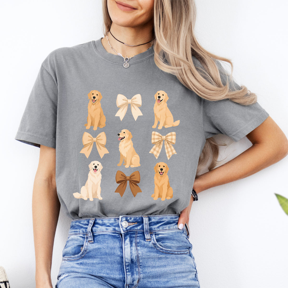 Golden-Retriever-Coquette-T-Shirt