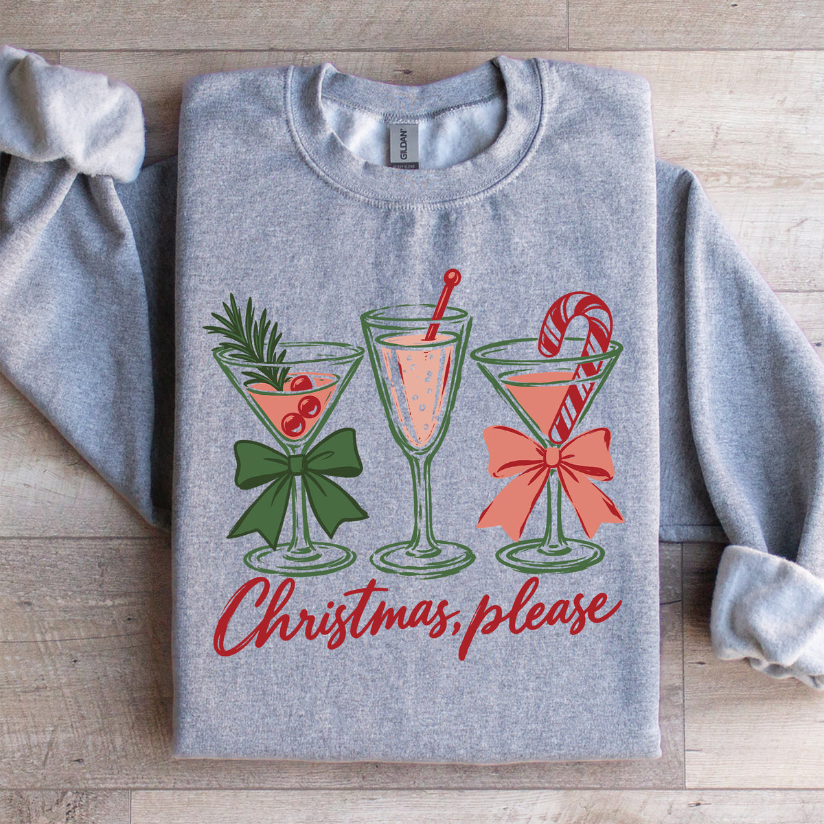 Christmas Cocktail Festive Holiday Drink Fleece Pullover