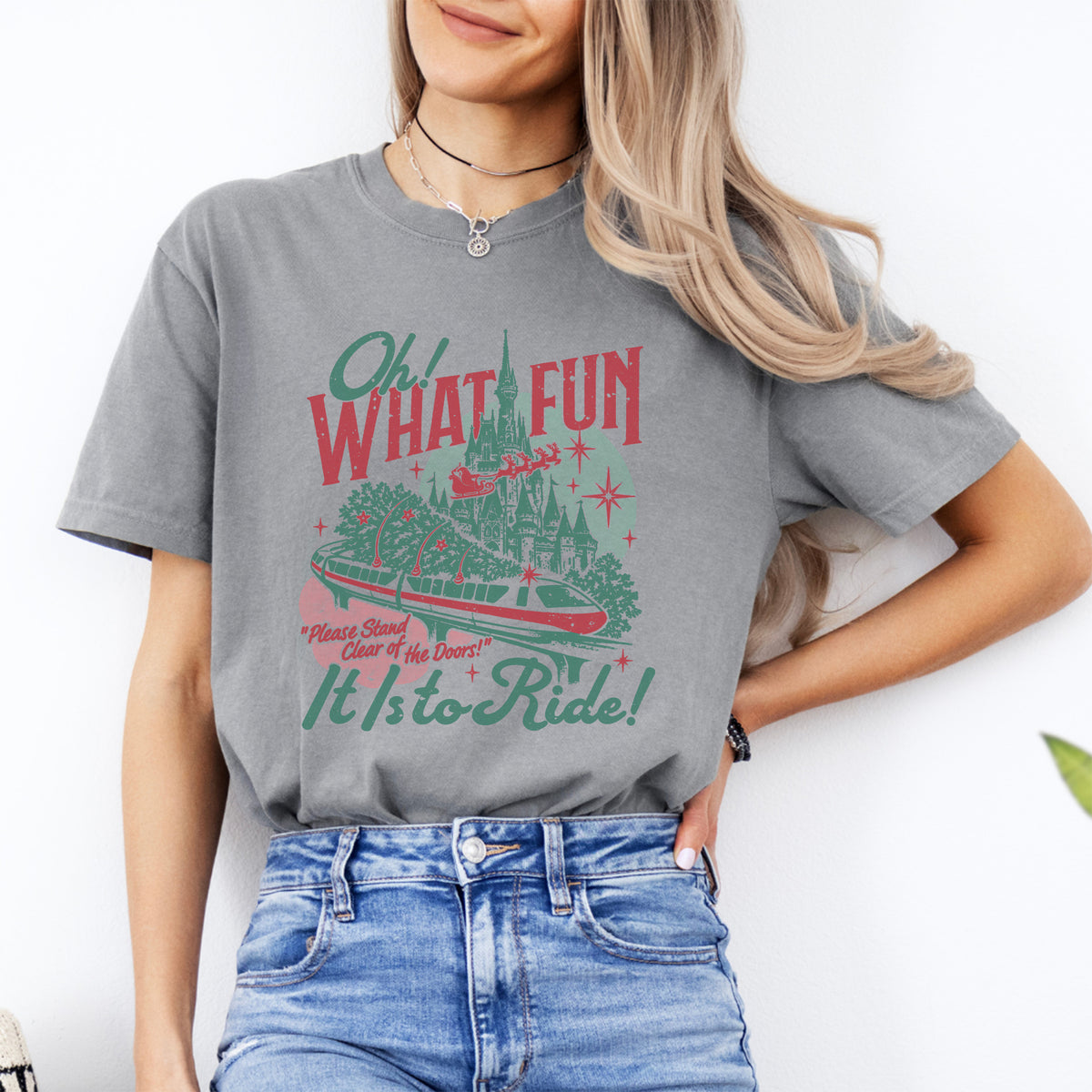T-Shirt „Oh, wie schön ist es, an Weihnachten zu fahren“