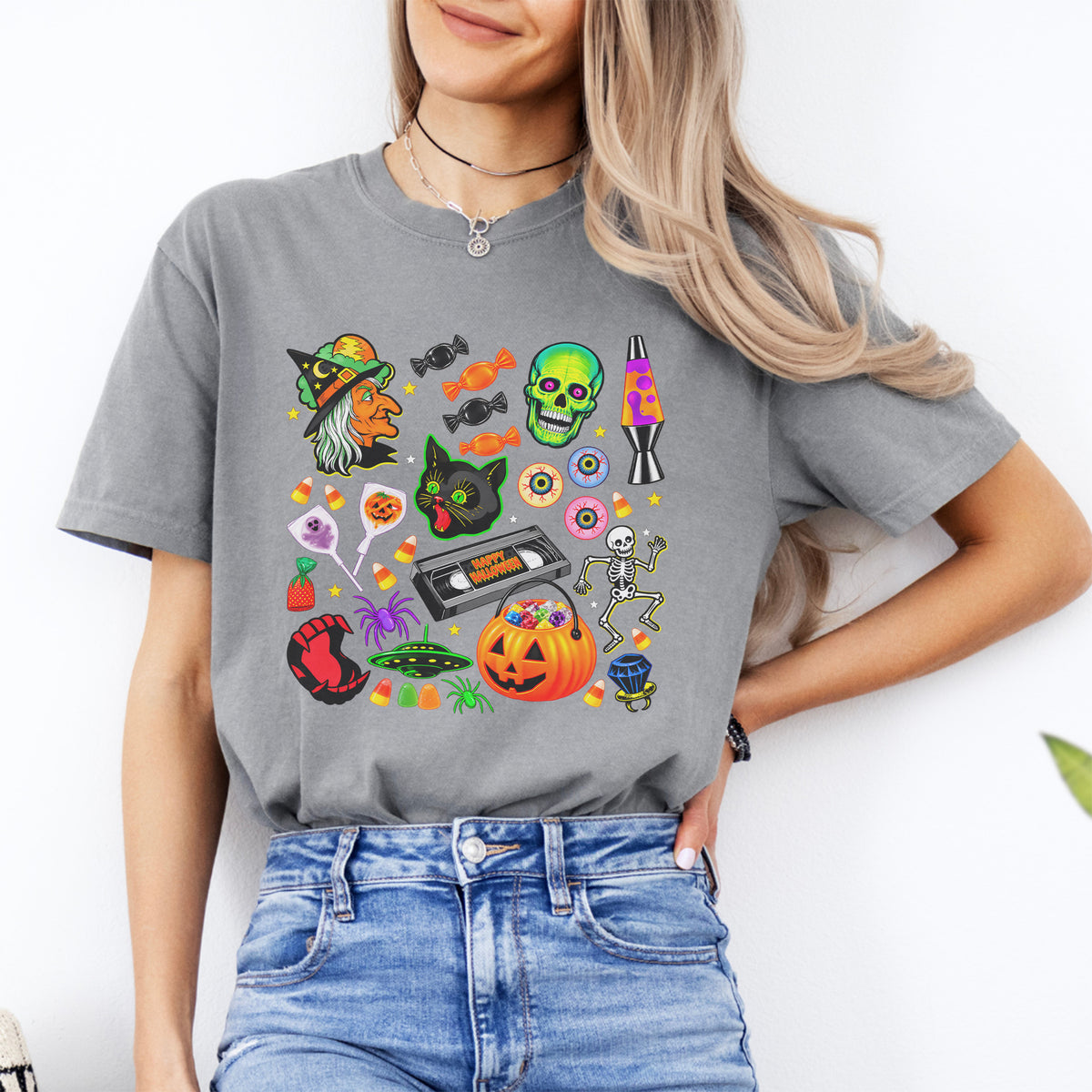 Camiseta gráfica nostálgica de Halloween de los años 90