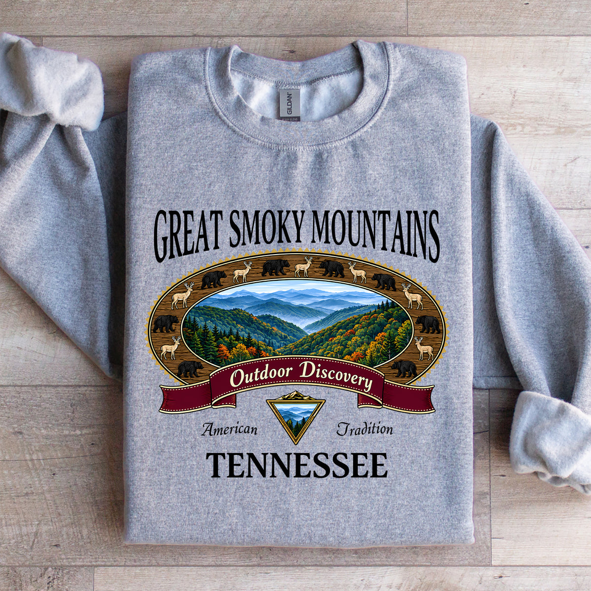 Sweat-shirt rétro des Great Smoky Mountains du Tennessee