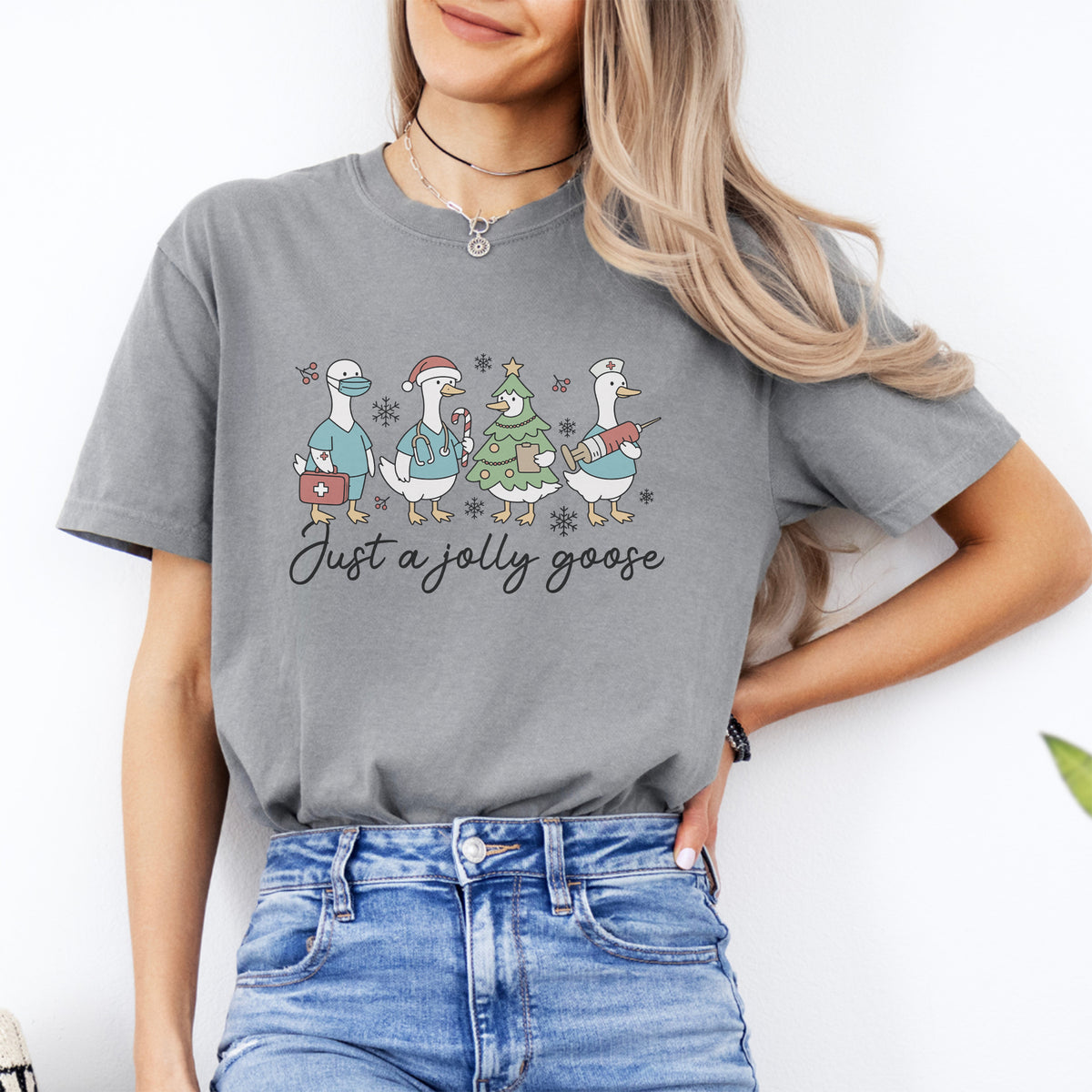 „Just A Jolly Goose“ – Verspieltes Feiertags-Top mit Tiermotiv
