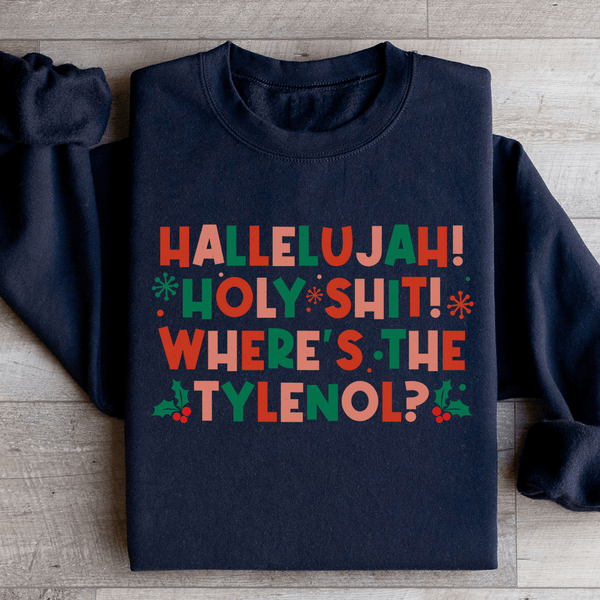 Hallelujah Christmas Sweatshirt Black / S Peachy Sunday T-Shirt