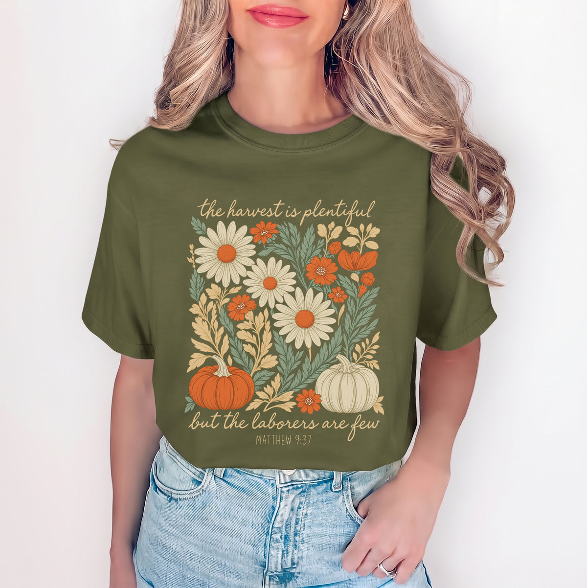 The Harvest Is Plentiful Christian Harvest Graphic Tee