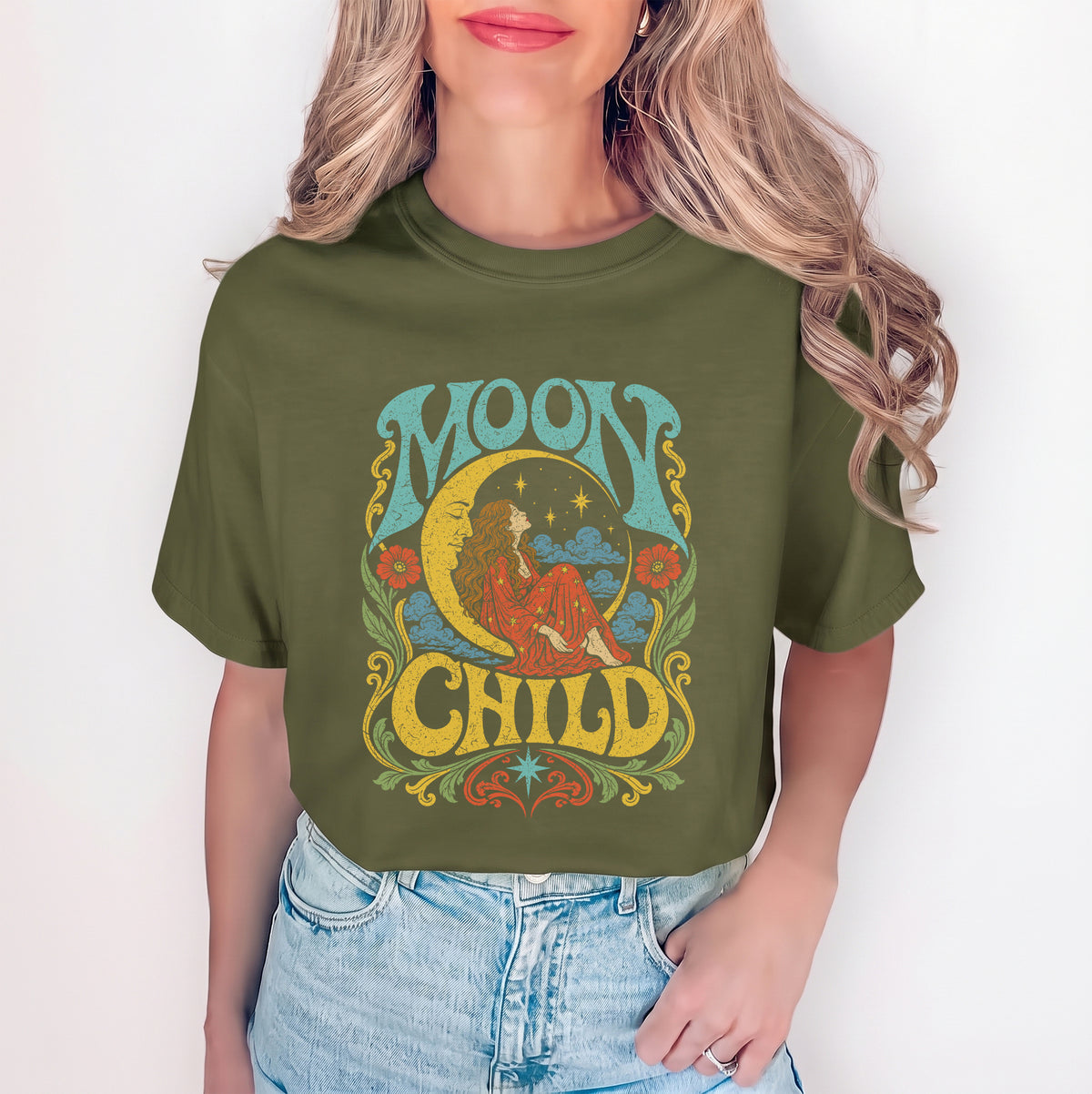 "Moon Child" – Retro 70s Celestial Graphic Top