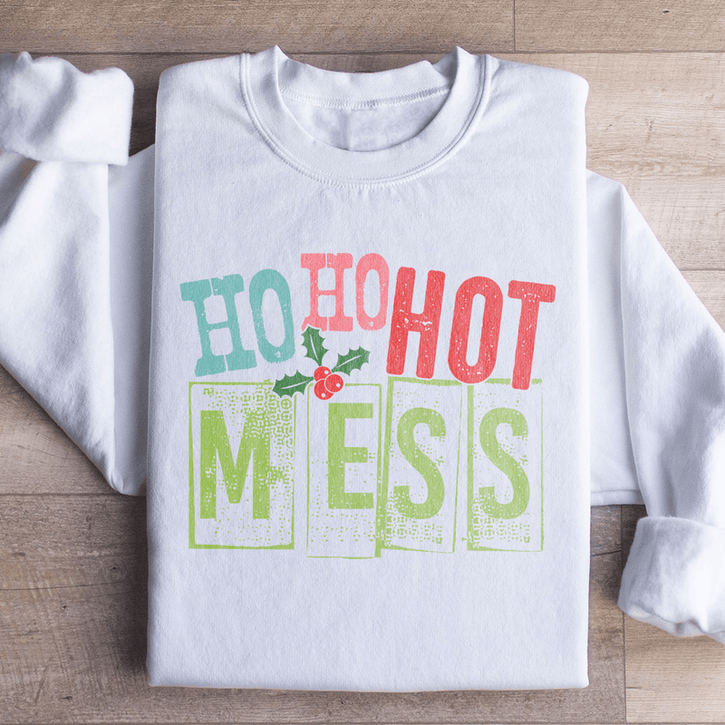Ho Ho Hot Mess Sweatshirt White / S Peachy Sunday T-Shirt