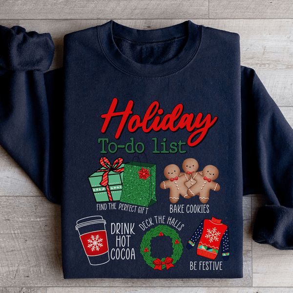 Holiday To Do List Sweatshirt Black / S Peachy Sunday T-Shirt